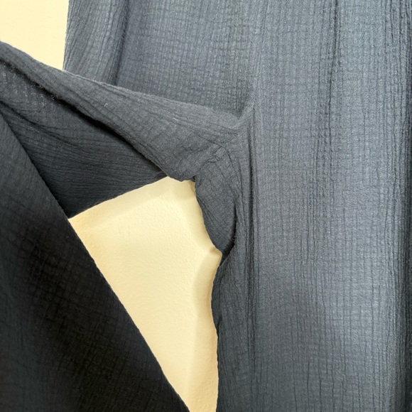 J. Crew Drapey Crinkle-cotton Beach Pant Navy XS Wide Leg Minimalist Fisherman - Picture 8 of 16